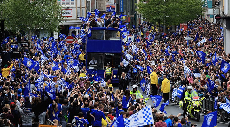 Leicester City Championship winners Bus Parade