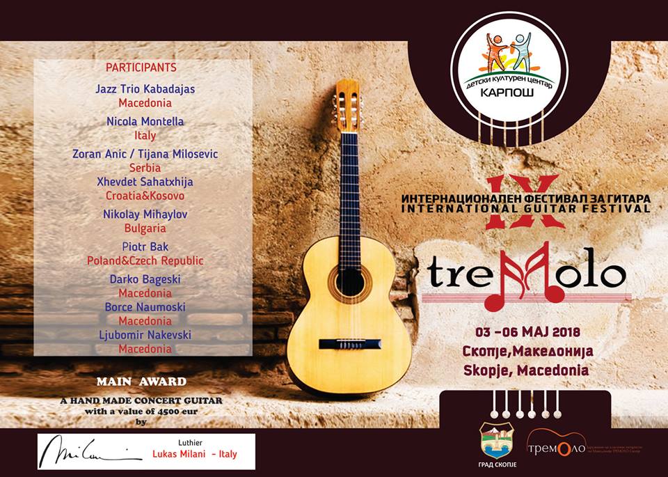 Интернационален фестивал за класична гитара „Тремоло“ 2018