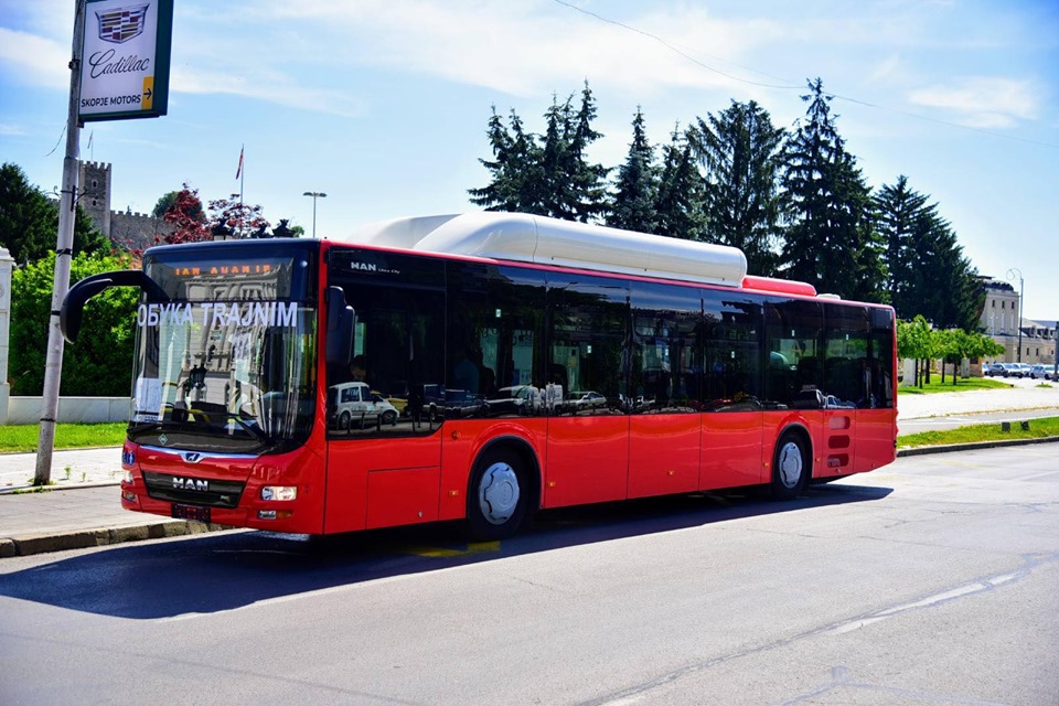 Новите еко автобуси на ЈСП „Скопје“ почнаа со пробно возење