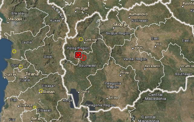 Два последователни земјотреси во Македонија со јачина од 4,7 и 4,4 степени