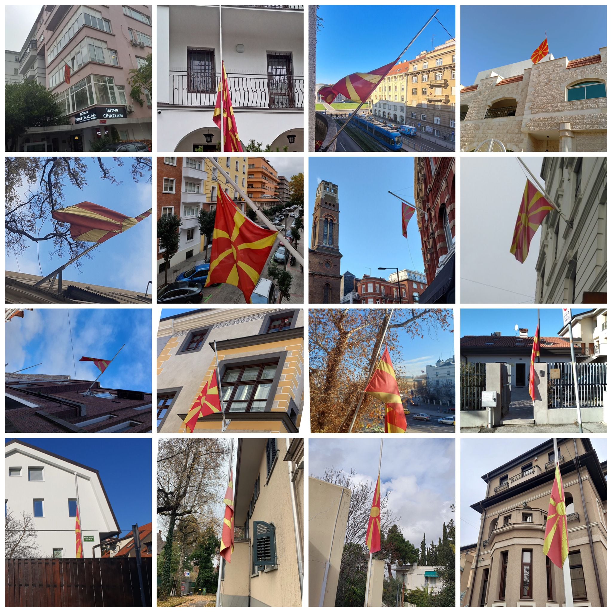 Сите амбасади и мисии во странство ги спуштија знамињата на половина копје
