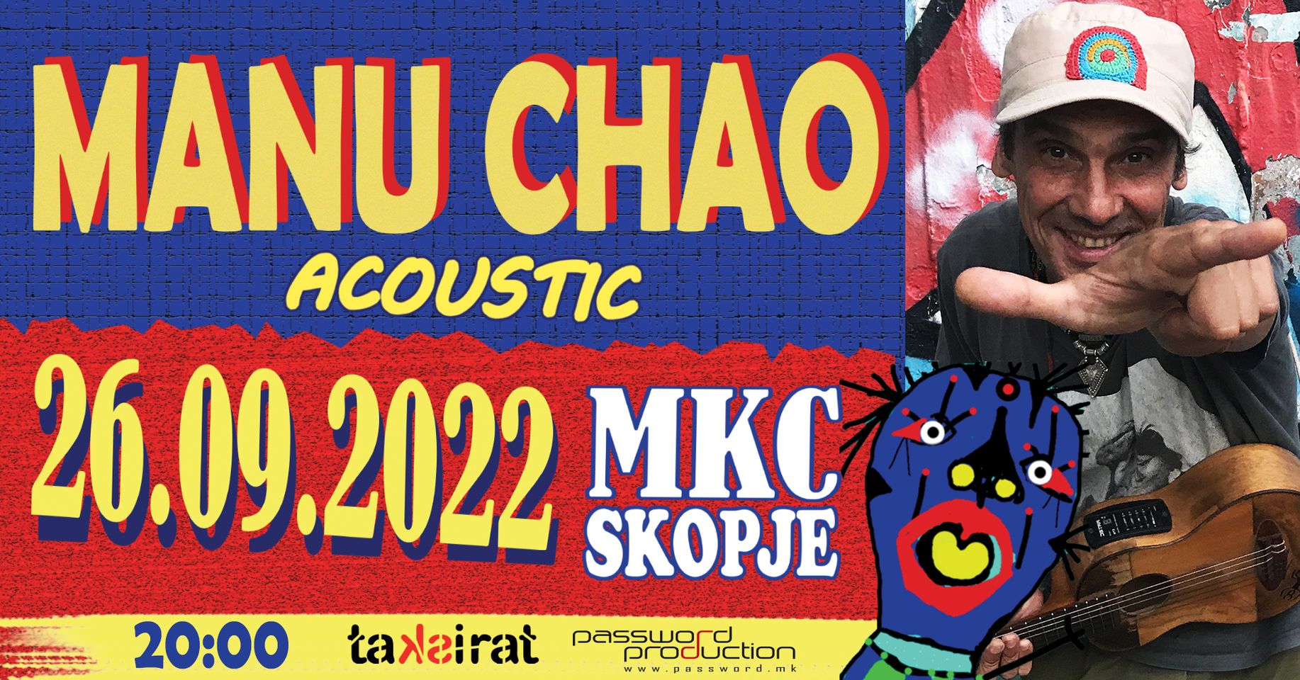 MANU CHAO Acoustic на 26 септември во МКЦ