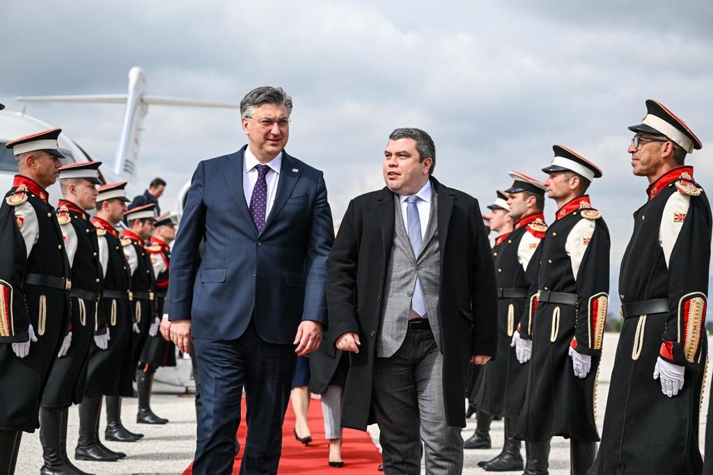 Маричиќ му посака добредојде на хрватскиот премиер Пленковиќ во Скопје