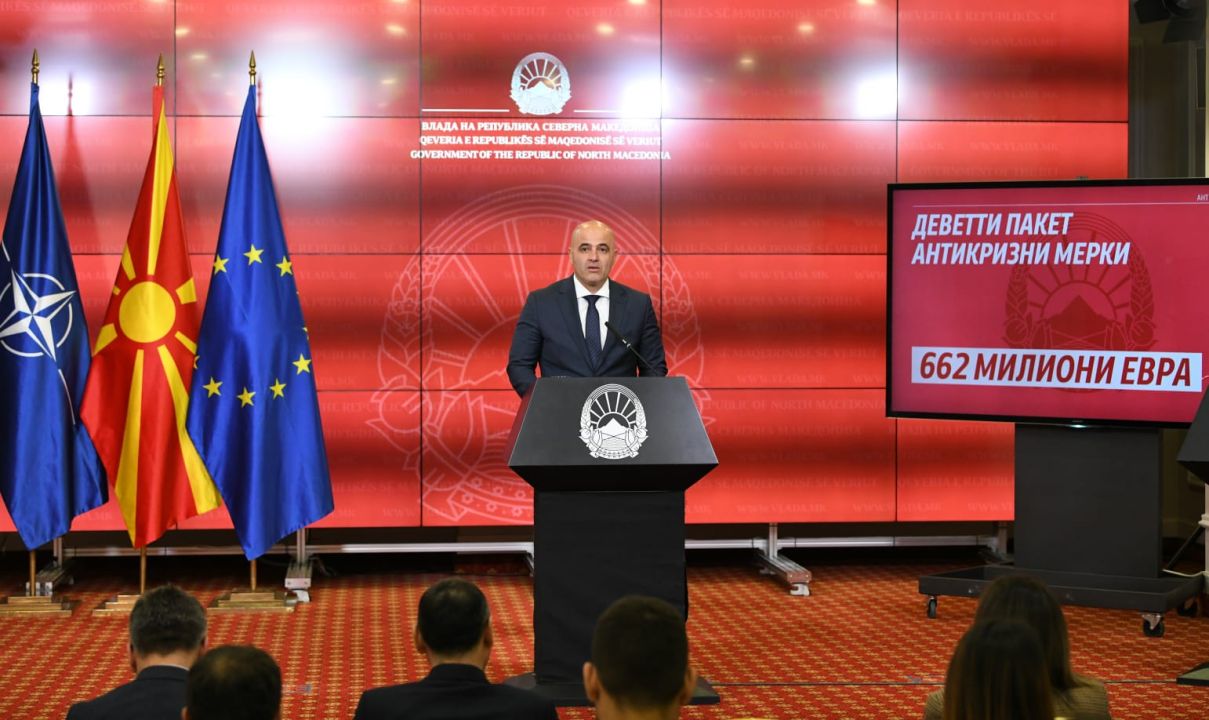 Ковачевски: Со новиот 9-ти пакет мерки од 662 милиони евра помош за најранливите, компаниите и економијата