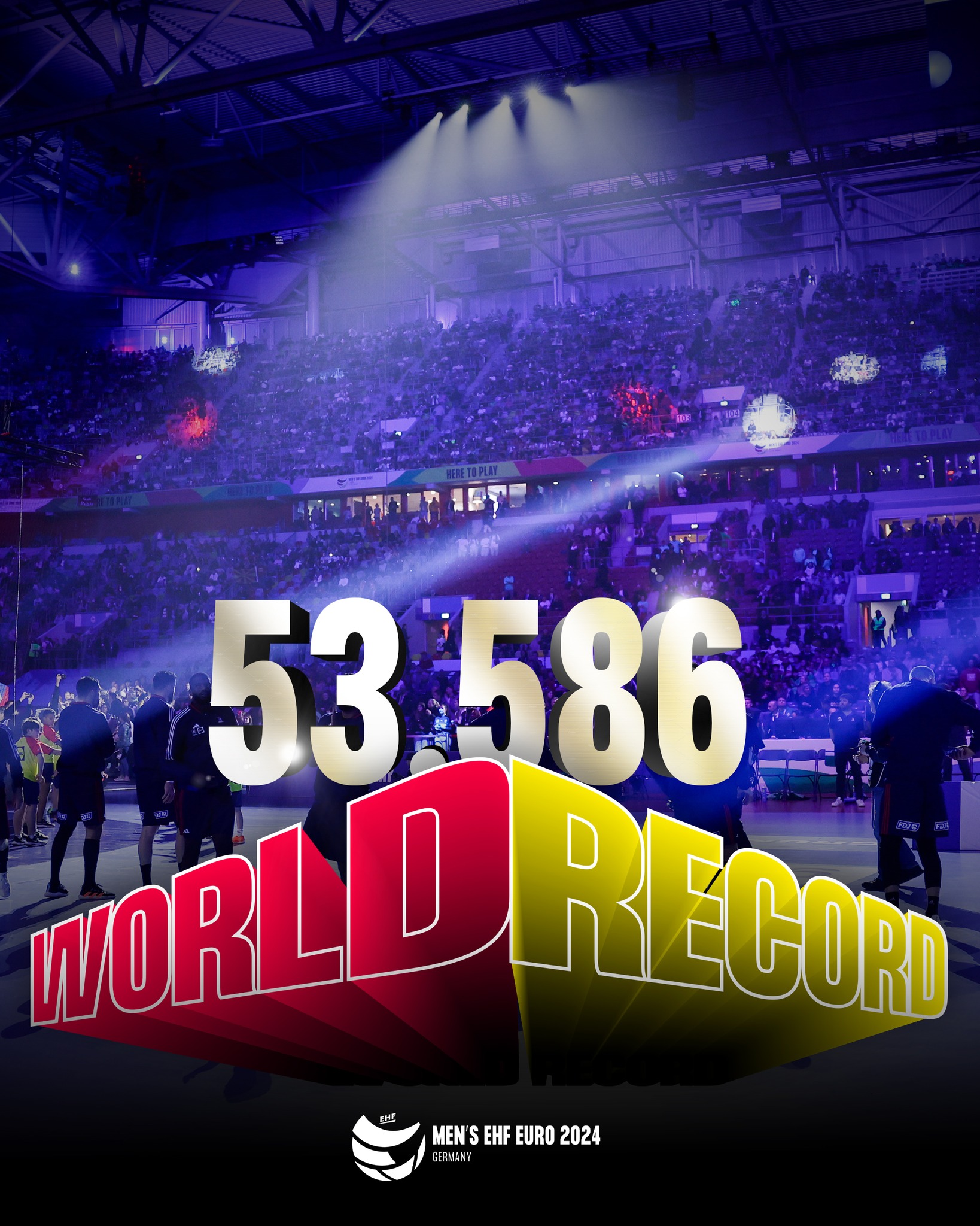 На европското првенство во ракомет беа присутни рекордни 53.586 гледачи
