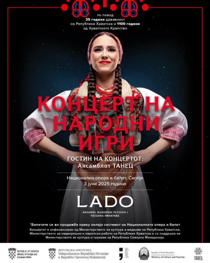 Концерт на хрватскиот ансамбл „Ладо“ во Скопје, гостин „Танец“